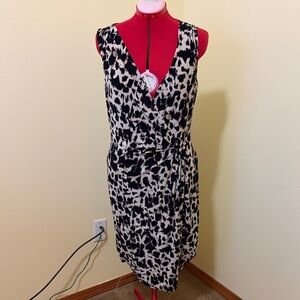 Lauren Ralph Lauren Black and White Patterned Midi Dress